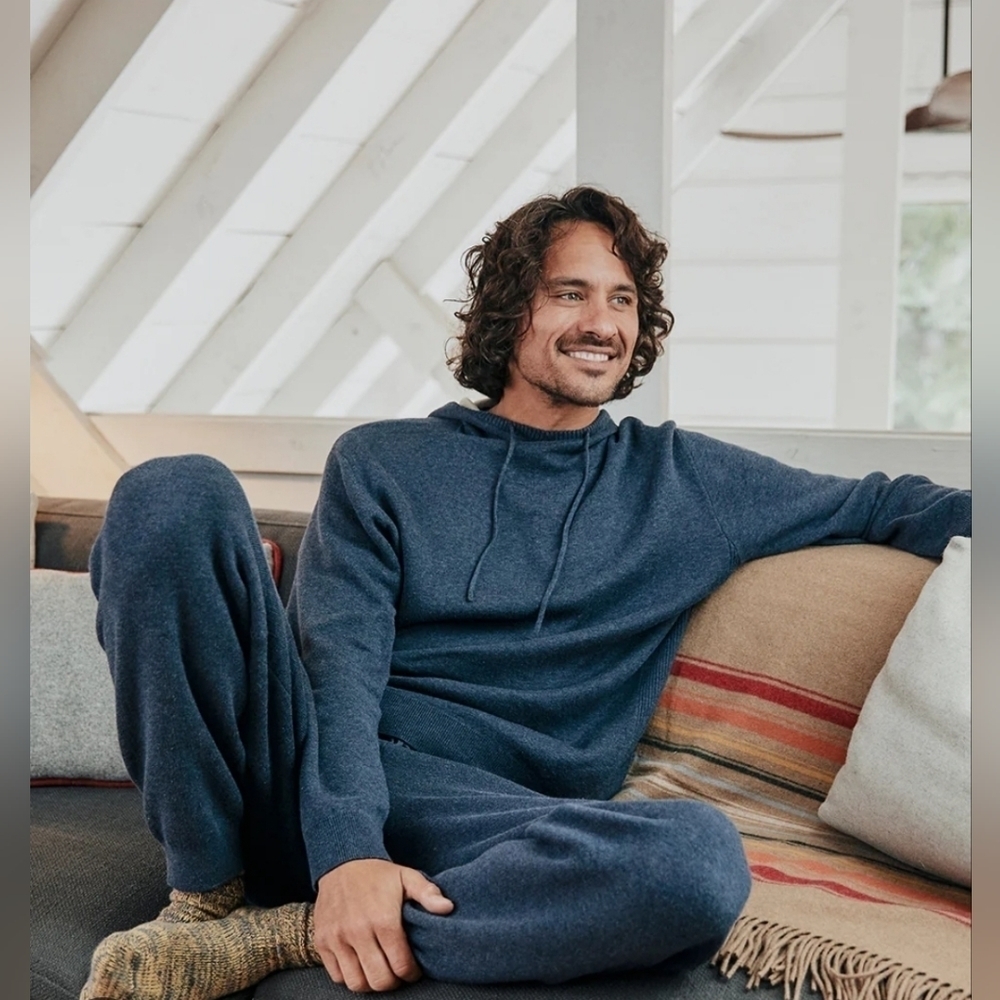 Marine layer Sweater Lounge Hoodie in Navy Heather